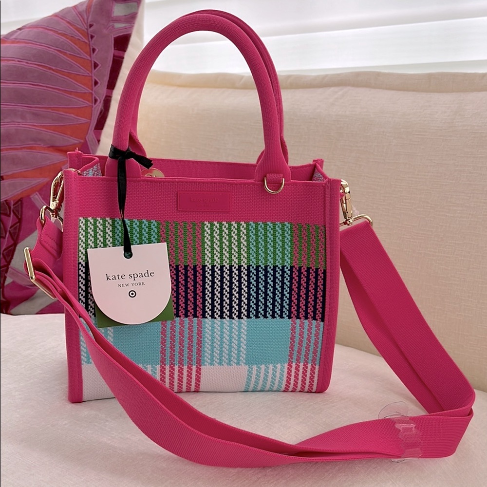 Kate spade x Target pink multicolor plaid bag
